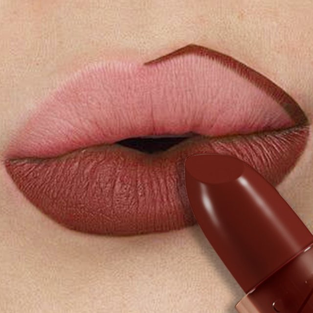 KAFURUX Lippenstift, Nude Braun Rot, Matt - Bild 1