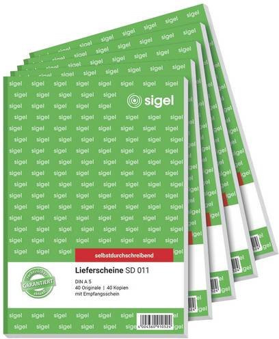 Sigel Lieferschein Formular 011S5 DIN A5 in Weiß und Grün mit 40 Blättern - Bild 1