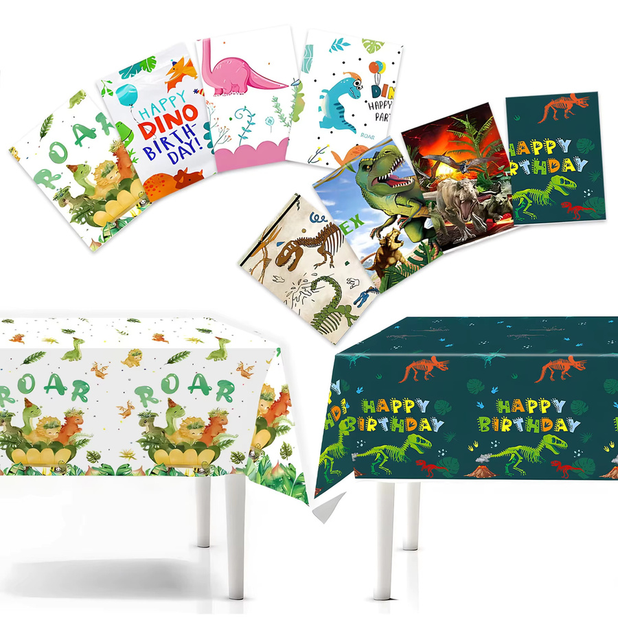 Hasbro Dinosaurier Tischdecke mit Cartoon-Grafik für Kindergeburtstage und Babypartys, rechteckig, mehrfarbig - Bild 1