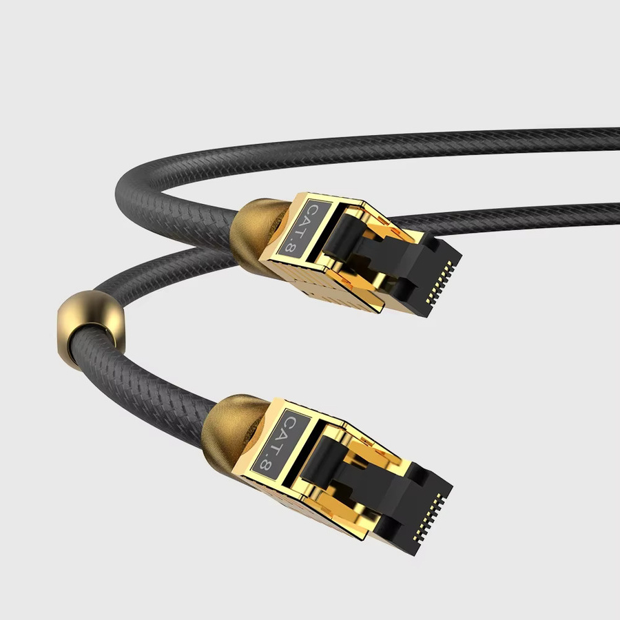 Viborg Audio LAN8 Cat8 Ethernet Kabel aus reinem Silber mit RJ45 Stecker, Schwarz/Silber - Bild 3