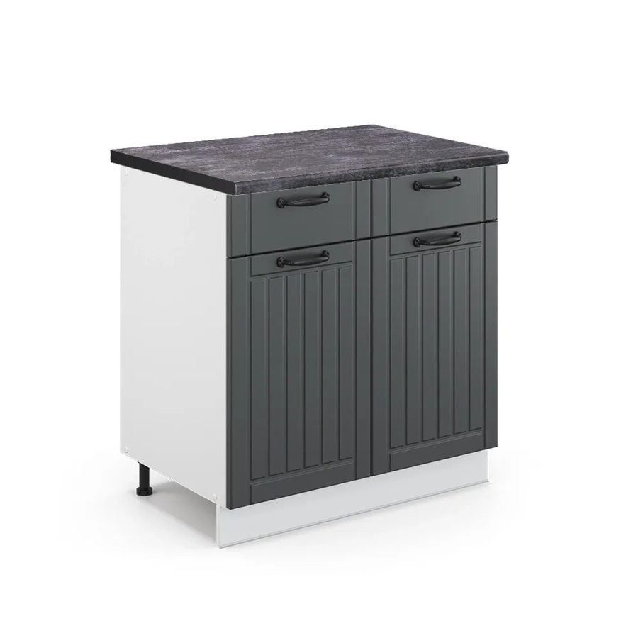 Vicco Küchenunterschrank Fame-Line in Anthrazit und Weiß im Landhausstil mit einer Breite von 80 cm - Bild 2