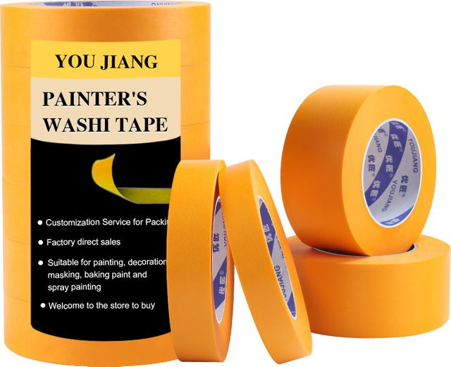 YOUJIANG Hitzebeständiges Maler Klebeband aus Washi-Papier in Gold für Automotive Refinish und Lackierarbeiten - Bild 1