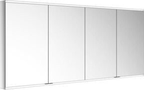 Keuco Royal Modular 2.0 Spiegelschrank mit LED-Beleuchtung und 4 Drehtüren aus Kristall-Doppelspiegel, B/H/T: 210 x 90 x 12 cm, Silber/Weiß - Bild 1