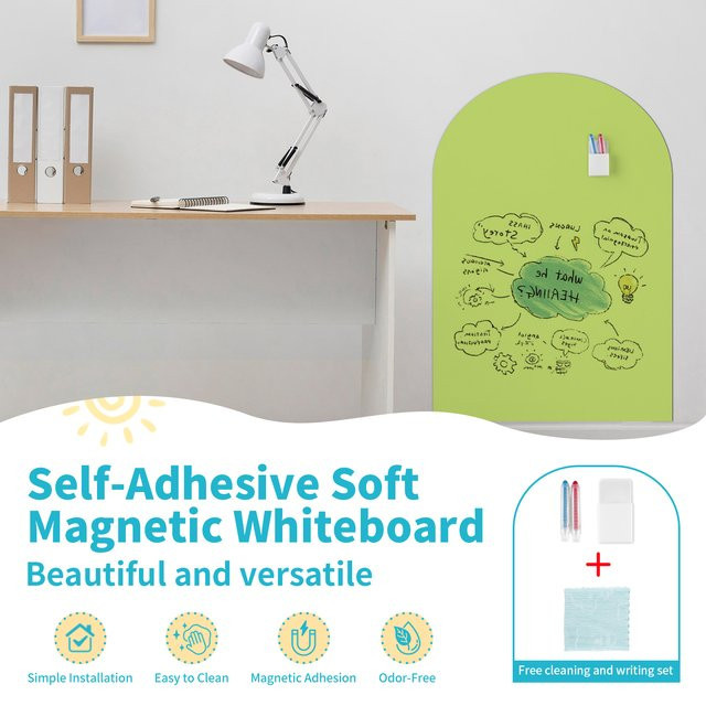 Magnetisches Whiteboard-Wandaufkleber-Set von Meiji, selbstklebend und abwischbar aus PVC, B/H: 80 x 40 cm - Bild 1
