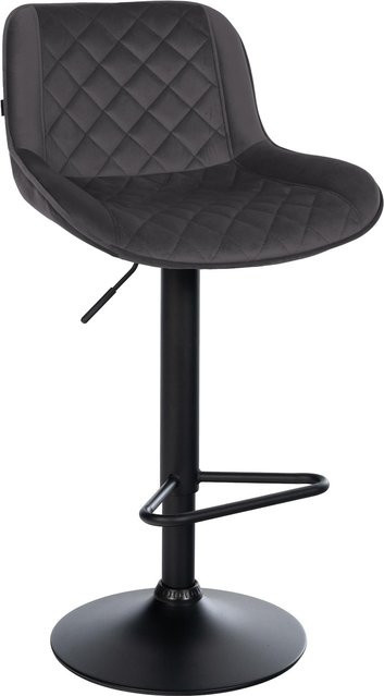 CLP Barhocker Kasson höhenverstellbar und drehbar mit Rückenlehne und Fußablage, modern, schwarz - Bild 1