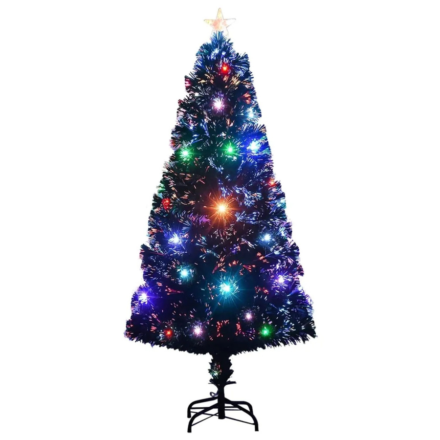vidaXL Weihnachtsbaum mit Glasfaser-Beleuchtung und Ständer, Grün, Höhe: 120 cm - Bild 2