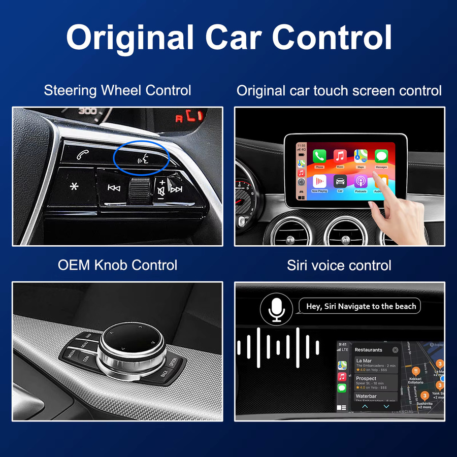 ANYFAR Drahtlose CarPlay und Android Auto Decoder Box für Mercedes Benz NTG4.5 Systeme mit Harman Becker Interface, Schwarz - Bild 2
