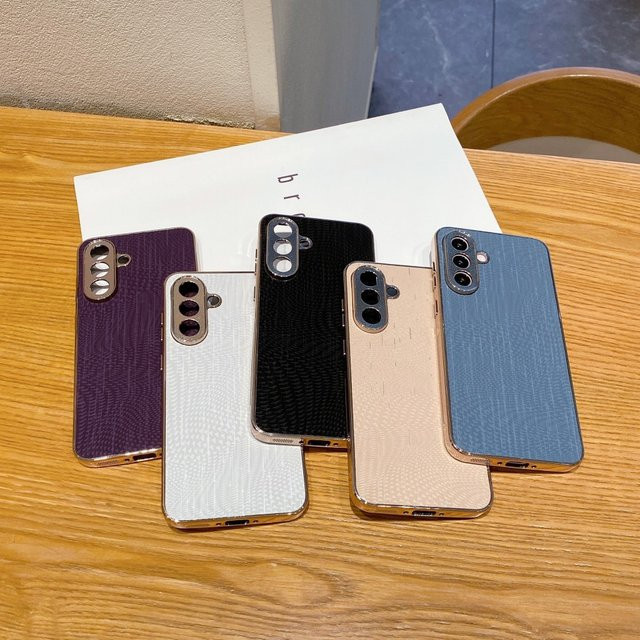 Elegante Anti-Drop Schutzhülle mit glänzendem Rand für Samsung Galaxy A57 A56 A55 Serie in Blau - Bild 1