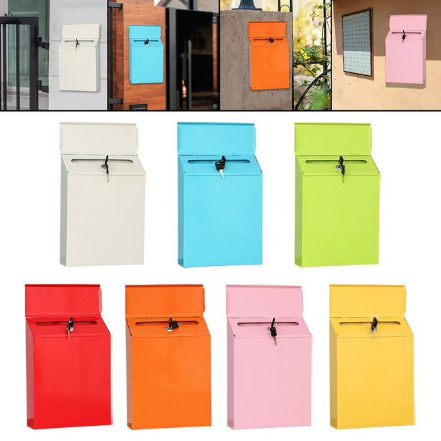 Kesoto Briefkasten aus Eisen mit Schlüsselhalter in Rot, B/H: 30,0 x 23,0 cm - Bild 1