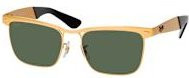 Ray-Ban RB 3875 Sonnenbrille, Quadratisch, Vollrand, Metall, Gold, Green, Unisex - Bild 1
