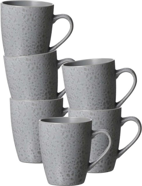 Ritzenhoff & Breker Kaffeebecher Kitwe aus Keramik Grau 6er Set 370 ml - Bild 1