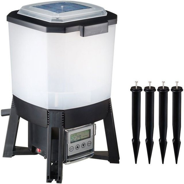 Solarbetriebener automatischer Fischfutterspender Ubbink in Weiß mit 6 l Behälter - Bild 1