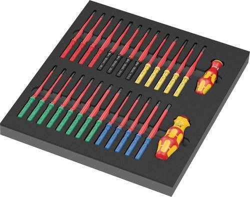 Wera 9751 VDE Schraubendreher-Set 28-teilig mit Schaumstoffeinlage Kraftform Kompakt für PH, PZ, TORX, Sechskant und Schlitz - Bild 1