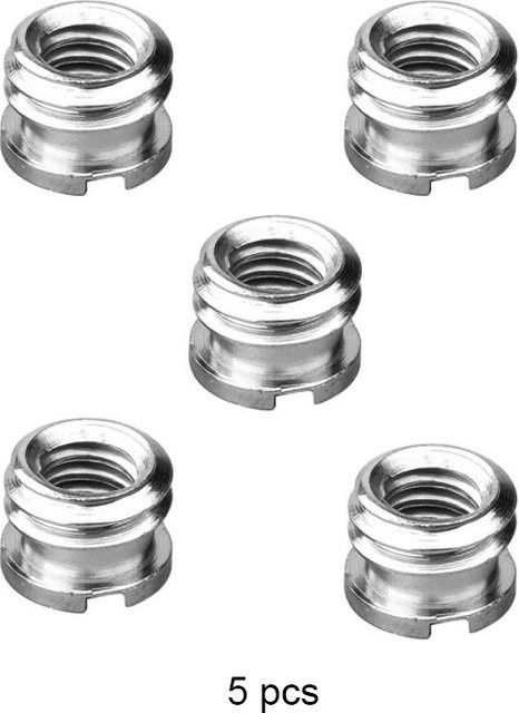 DIXSG Kamera Gewinde Adapter Set aus Edelstahl mit 1/4 bis 3/8 Zoll Schraube und Mutter in Silber für DSLR Kamera und Stativ - Bild 1