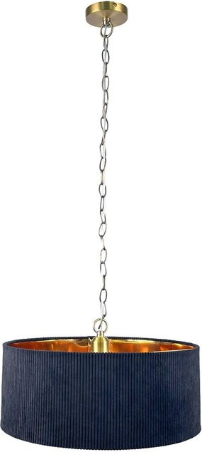 Relaxdays Hängelampe im Industrial Design aus Eisen und Baumwolle, Schwarz/Bronze, Höhe: 180 cm, Durchmesser: 40 cm - Bild 1