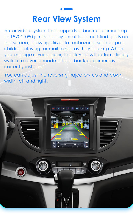 Hizpo Android Autoradio für Honda CRV CR-V 2012–2016 mit 9,7 Zoll Tesla Style Vertikalbildschirm, GPS, 4G und Bluetooth in Schwarz - Bild 4