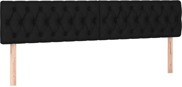vidaXL LED Kopfteil Schwarz mit USB-Ladeport und integrierter Beleuchtung, B: 180 cm, T: 7 cm, H: 78-88 cm - Bild 1
