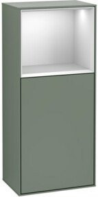 V&B Finion Seitenschrank mit LED-Wandbeleuchtung und Regalfach, Weiß lackiert, B: 41,8 cm, H: 93,6 cm - Bild 1