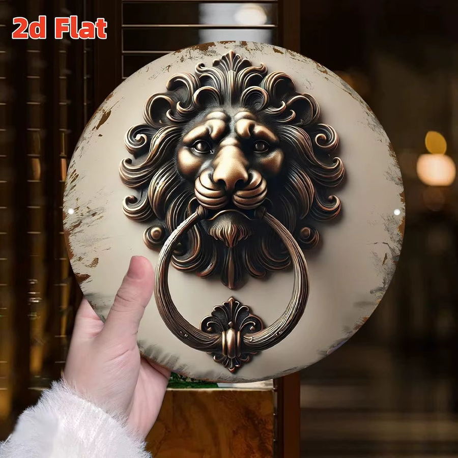 CIFBUY Klassische Löwenkopf-Türklingel aus Metall in Gold für Innen- und Außenbereich - Bild 3