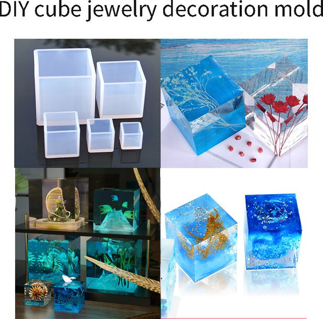 Silikonform für DIY Schmuck und Resin-Projekte mit Kristall-Tropfen-Design in Transparent zur Präsentation von getrockneten Blumen oder Insekten - Bild 1