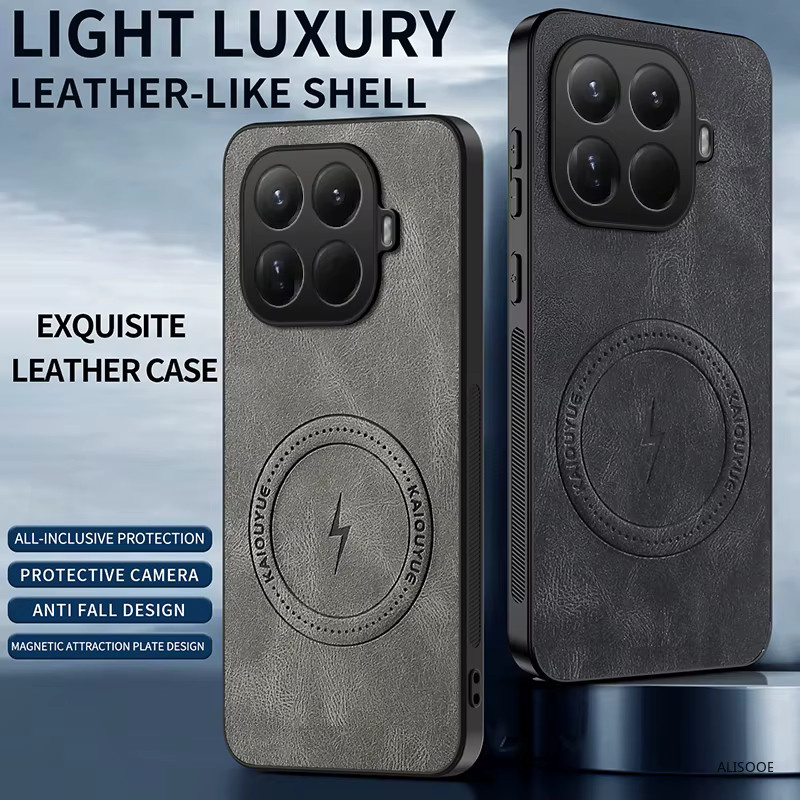 Luxus Business Case Handyhülle aus PU-Leder und Hartplastik für Xiaomi Mi 17T Pro, 17T und 15T Pro in Braun oder Grau - Bild 1