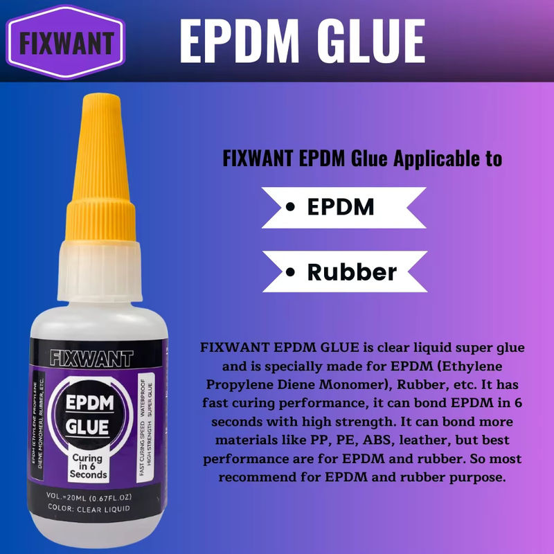 FIXWANT EPDM-Kleber transparent, 20 ml schnell trocknender Gummikleber für Kunststoff - Bild 2