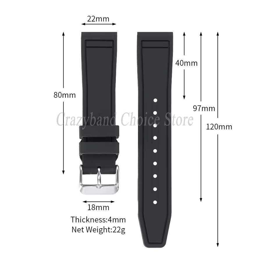 Uhrenarmband crazyband, Silikon, Unisex, 20mm/22mm - Bild 5