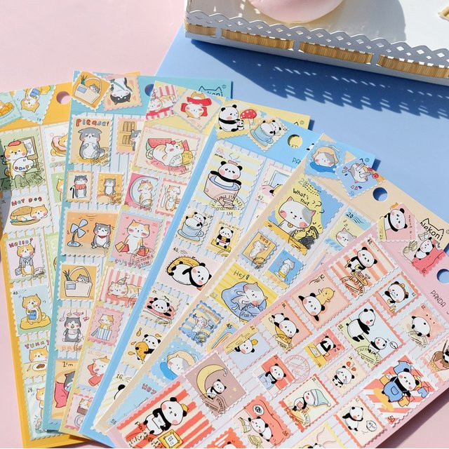 Nekoni Dekorative Aufkleber im Stempel-Stil für Scrapbooking und DIY Tagebuch, Multicolour - Bild 1