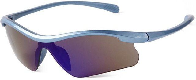 Sportsonnenbrille Unisex, Vollrand, Kunststoff, blau, Wrap - Bild 1