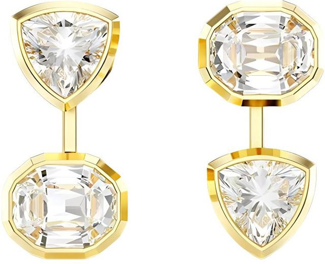 Swarovski Ohrringe, vergoldet, Kristall, Unisex, beige - Bild 1