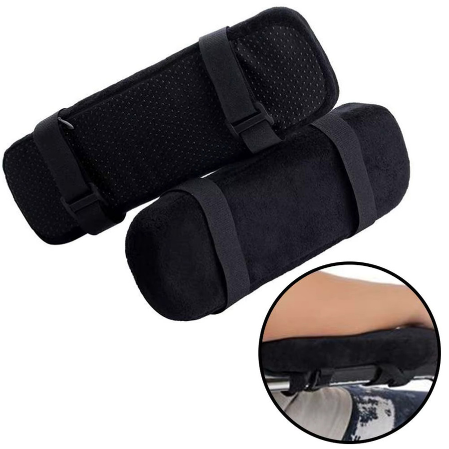 DOORSACCERY 2er-Set Stuhl-Armlehnenkissen aus Memory-Schaum in Schwarz, weiche Ellbogenpolster für Gaming- und Bürostühle, abnehmbarer und waschbarer Bezug - Bild 5