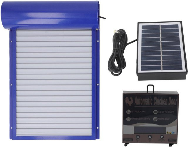 Nensit Automatischer Hühnerstall-Türöffner mit Solarbetrieb und programmierbarer Timer-Steuerung in Grau - Bild 1