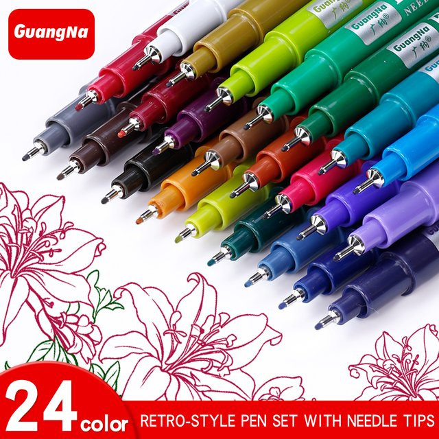 Micron Fineliner Set mit 24 Farben, wasserfeste Nadelspitzen-Stifte 0,5mm für Zeichnen, Skizzieren und Kunst - Bild 1