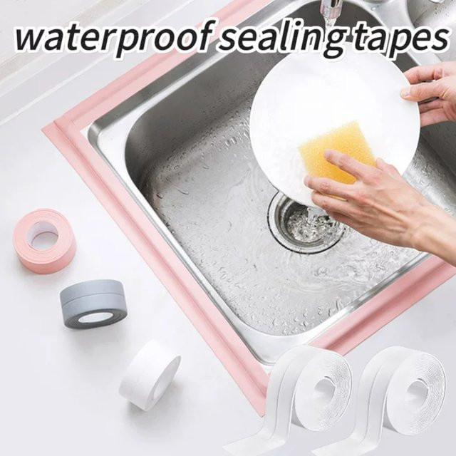 Selbstklebender PVC Eckdichtstreifen in Weiß für Waschbecken, Herd und Badewanne zur Abdichtung von Rissen in Küche und Badezimmer - Bild 1