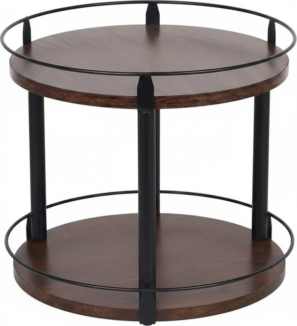 Relaxdays Gewürzregal aus MDF und Stahl, drehbar, Dunkelbraun und Schwarz, B: 26 cm, T: 26 cm, H: 28 cm - Bild 1