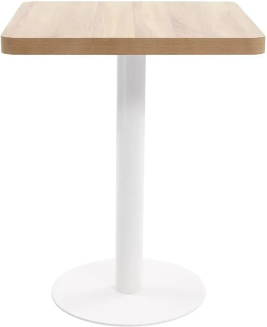 vidaXL Bistrotisch in Hellbraun und Weiß aus MDF und Stahl, B/T/H: 60 x 60 x 75 cm - Bild 1