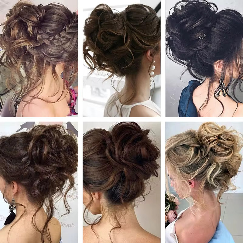Superior Sense Synthetischer Haarknoten für Damen, Rosa, Rot, Schwarz - Bild 3