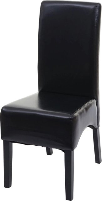 MCW Esszimmerstuhl Crotone in Schwarz aus Kunstleder mit dunklen Beinen - Bild 1