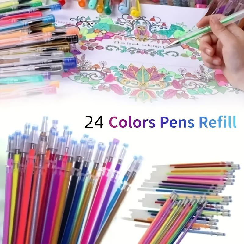 Yue Lai 100 Farben Gelstift Minen Set mit Kugelspitze in Glitzer, Textmarker und Metallic Gouache Tinte für Journaling und Kunst, Multicolor - Bild 2