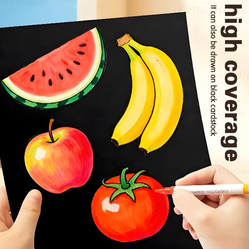 Doppelseitiges Markierungsstift-Set mit 120 Farben, waschbare Tinte auf Wasserbasis, Zeichenzubehör für Kunst und Schule, Mehrfarbig - Bild 2