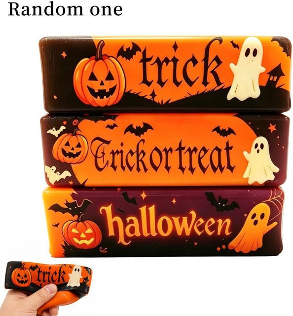 Halloween Süßes oder Saures Squishy Fidget Spielzeug, Kürbis Geist, TPR Stressabbau Quetschspielzeug - Bild 1