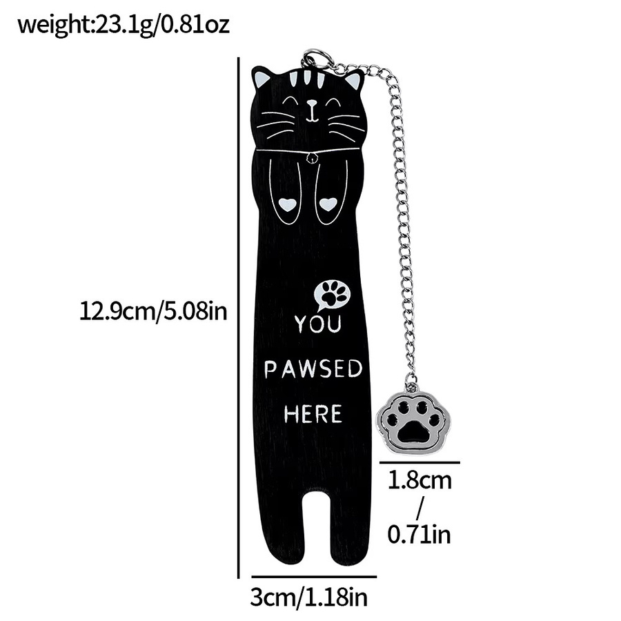 Lustiges Katzen-Lesezeichen You Pawsed Here aus Edelstahl für Katzenliebhaber - Bild 5