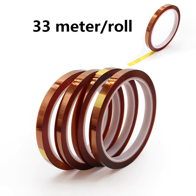 Selbstklebendes Polyimid-Klebeband in Orange, hochtemperaturbeständig und isolierend zum Schutz von Batterien, Länge: 33 m, Breite: 3 mm bis 100 mm - Bild 3