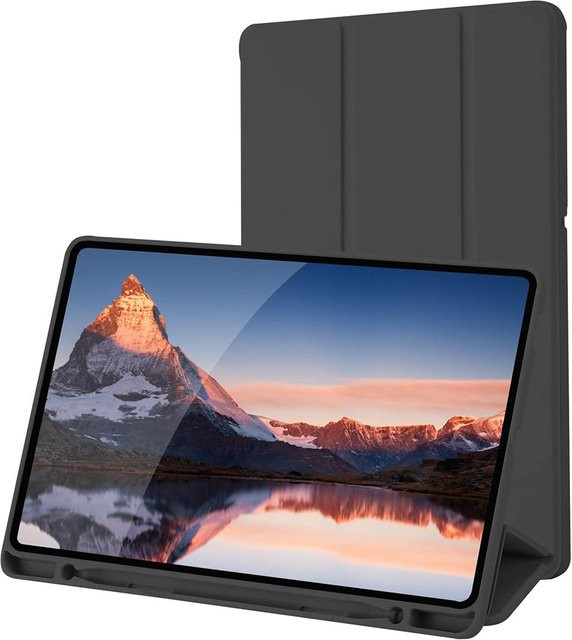 Techsuit Flex Trifold Schutzhülle für Samsung Galaxy Tab S6 Lite (2024, 2022, 2020), Schwarz - Bild 1