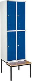 Schäfer Shop Select Kleiderspind mit Sitzbank, 2x2 Abteile, Zylinderschloss, Farbe: Einzianblau - Bild 1