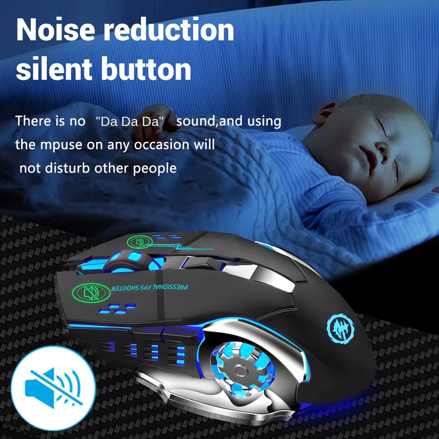Kebidumei Ergonomische Bluetooth und USB Maus mit Hintergrundbeleuchtung, Wiederaufladbar, Schwarz - Bild 5