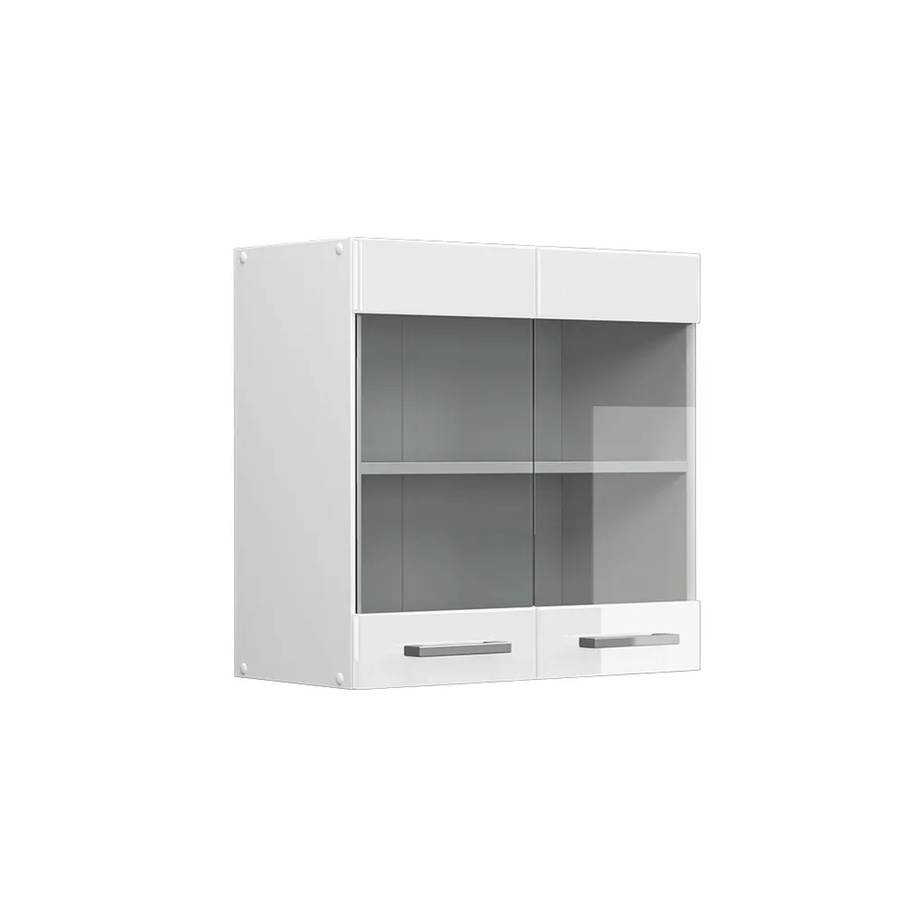 Vicco R-Line Küchen-Glashängeschrank Weiß Hochglanz mit Glastüren, Breite: 60 cm - Bild 2