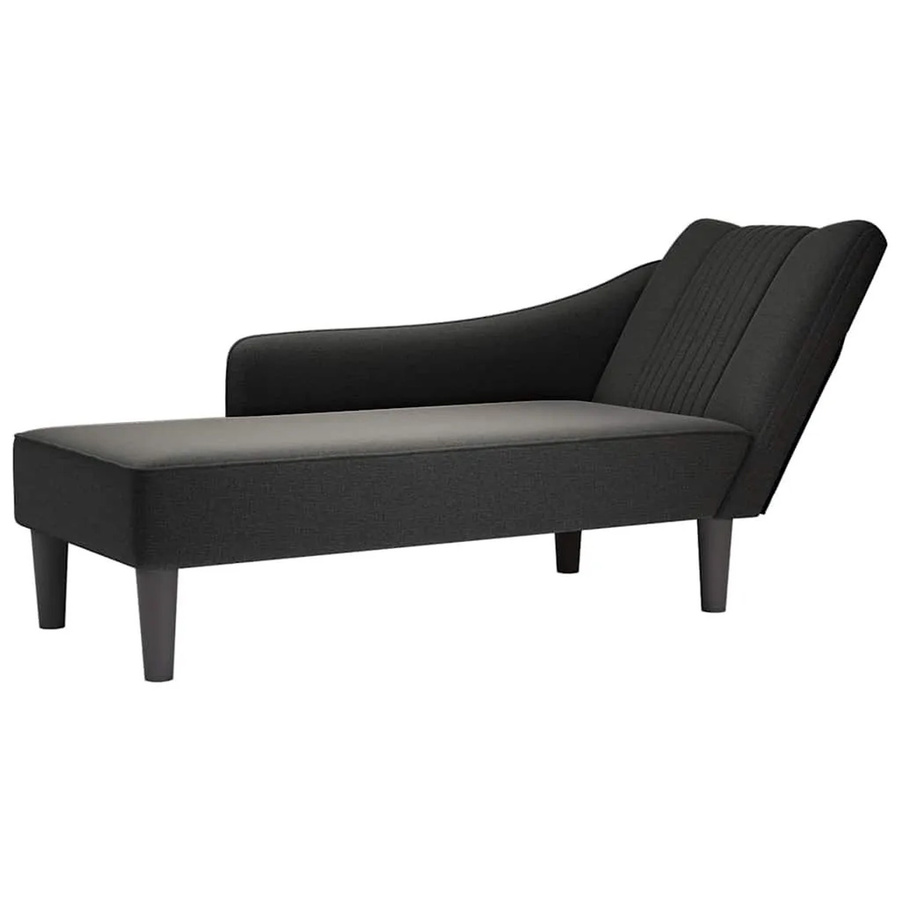 vidaXL Chaiselongue mit rechter Armlehne in Schwarz aus Stoff, modernes Design für Wohnzimmer und Schlafzimmer, B/T/H: 140,0 x 56,0 x 66,0 cm - Bild 2
