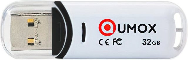 Qumox USB-A Flash Drive mit 32 GB Speicherplatz in Schwarz oder Weiß - Bild 1