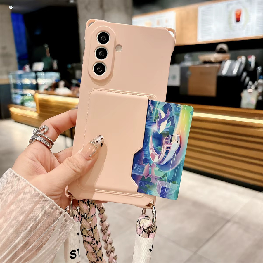 szHAIyu Crossbody-Handyhülle aus Silikon mit Brieftaschen-Funktion für Samsung Galaxy S25 S24 S23 S22 Ultra S21 sowie A15 A16 A17 A26 A35 A36 A55 A56 sowie A66 in Schwarz - Bild 2